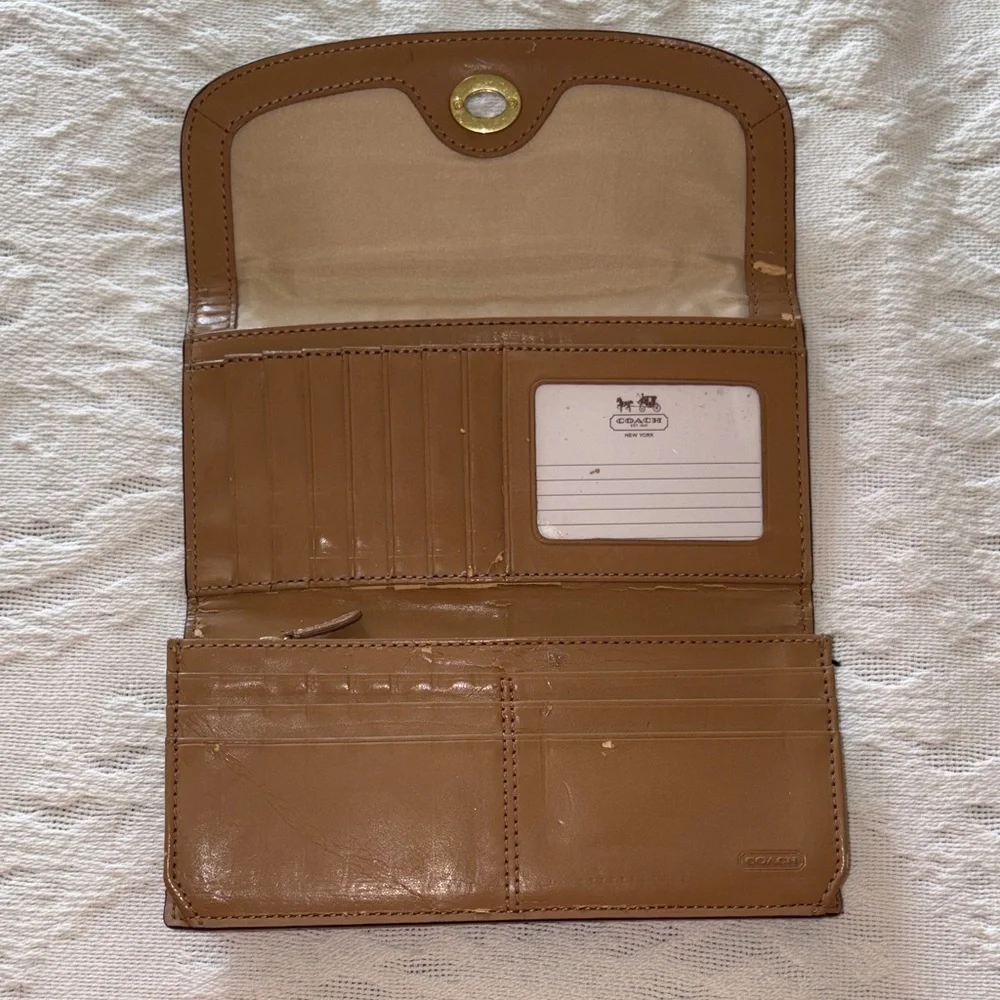 Vintage Coach Brown Leather Wallet, Peeling BNWOT